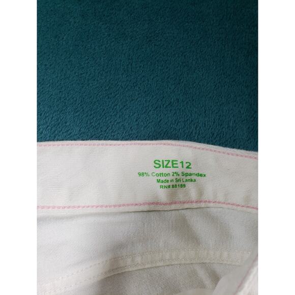 Lilly Pulitzer Jeans Size 12 Womens White Denim Pants Ladies Main Line Straight - Picture 5 of 15